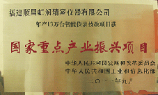 虹潤公司獲批承擔國家中小企業(yè)發(fā)展專(zhuān)項資金項目、國家重點(diǎn)產(chǎn)業(yè)振興項目